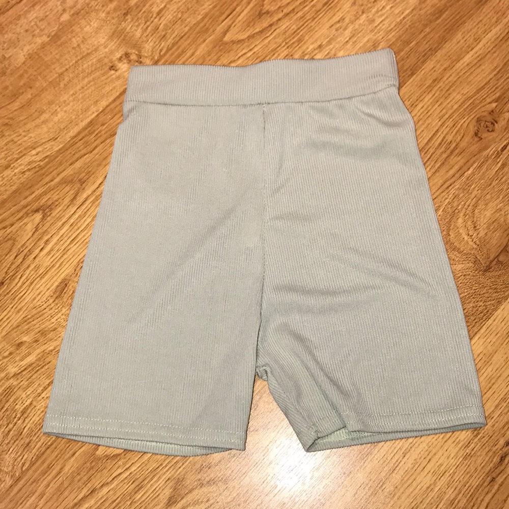 Sage green biker shorts